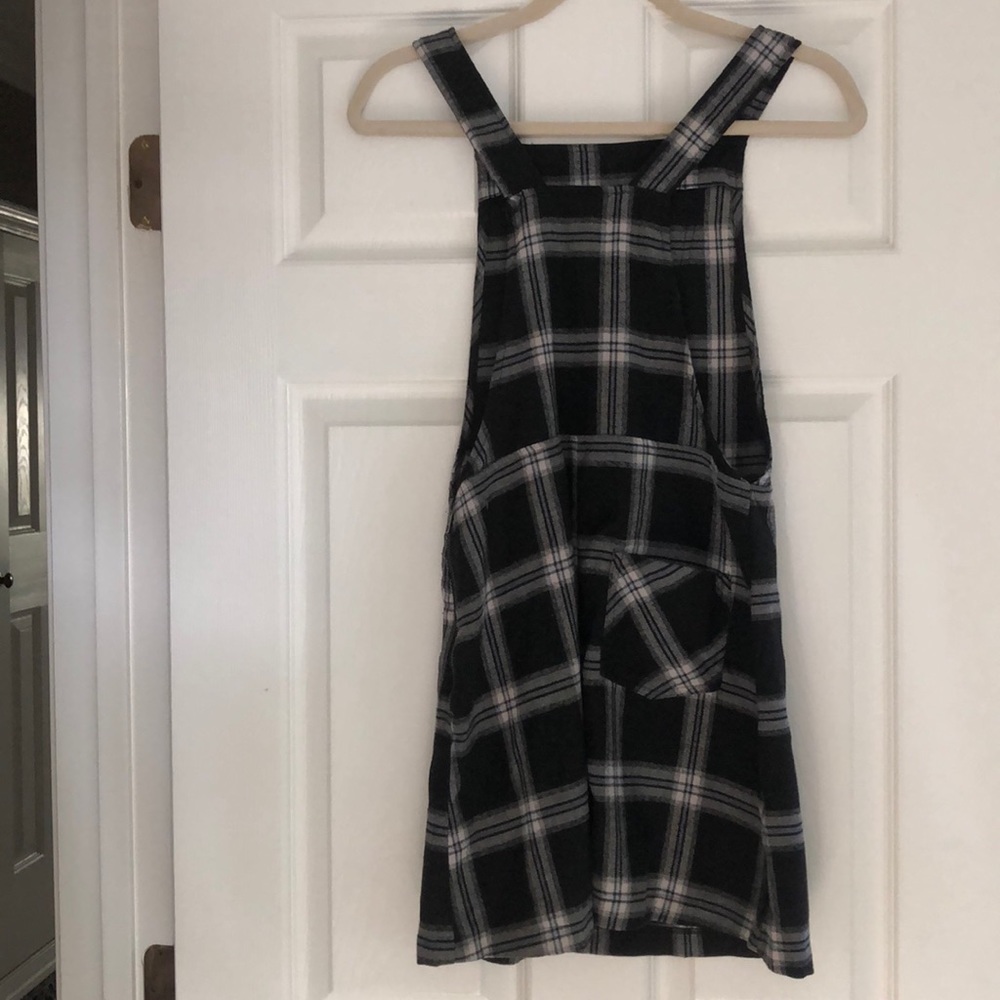 Plaid overall styled Mini Dress! - Picture 2 of 2